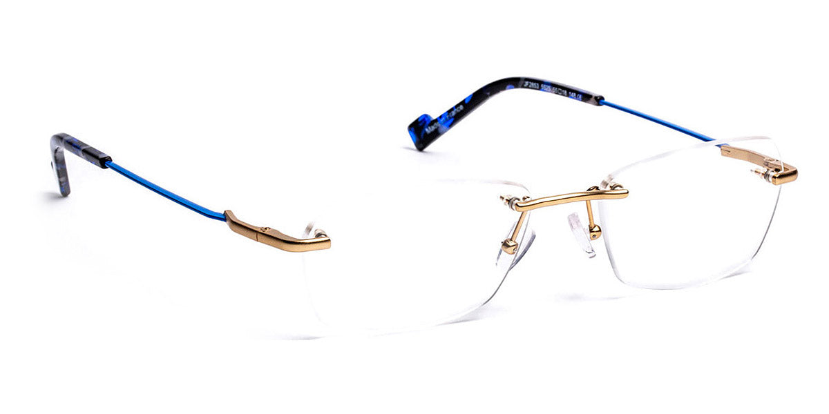 J.F. Rey® JF2853 JFR JF2853 5525 55 - 5525 Matte Gold/Blue Eyeglasses