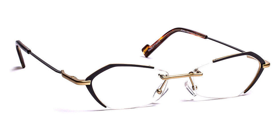 J.F. Rey® JF2854 JFR JF2854 0055 53 - 0055 Satined Black/Pink Gold Satined Eyeglasses