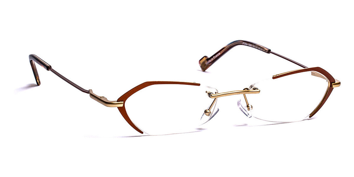 J.F. Rey® JF2854 JFR JF2854 9055 53 - 9055 Brown/Pink Gold Satined Eyeglasses