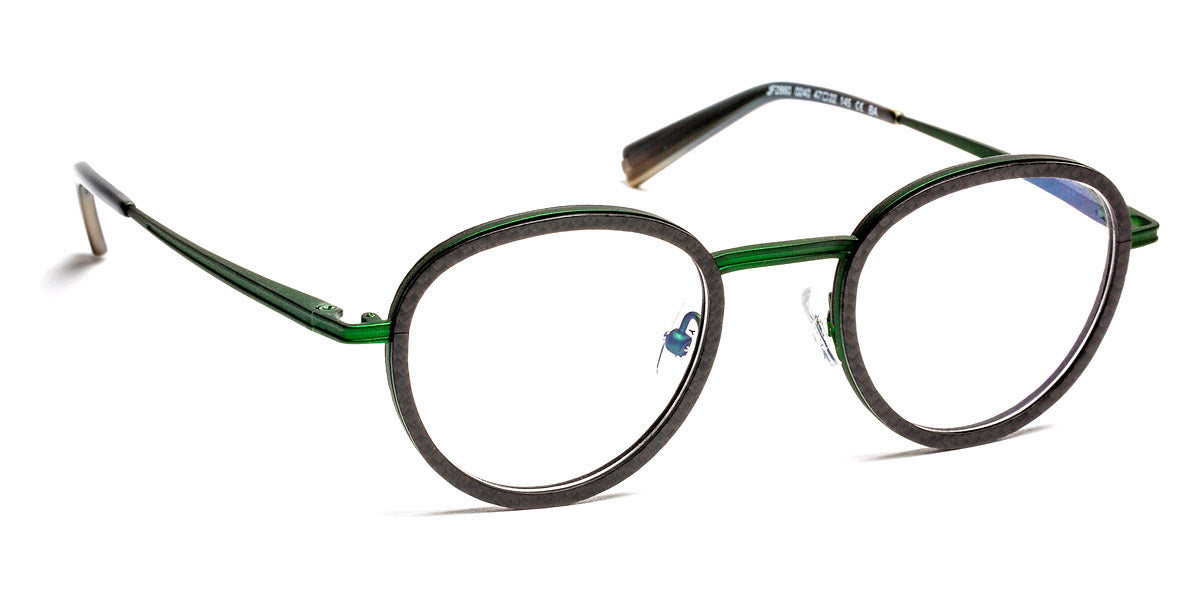 J.F. Rey® JF2860 JFR JF2860 0240 47 - 0240 Carbon/Fiber Glass Silver/Green Eyeglasses