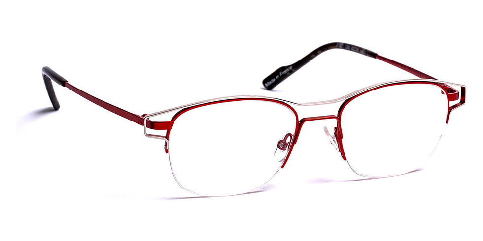 J.F. Rey® JF2871 JFR JF2871 1330 50 - 1330 Shiny Silver/Red Eyeglasses