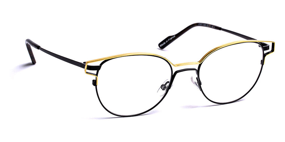 J.F. Rey® JF2872 JFR JF2872 5400 52 - 5400 Shiny Light Gold/Black Eyeglasses
