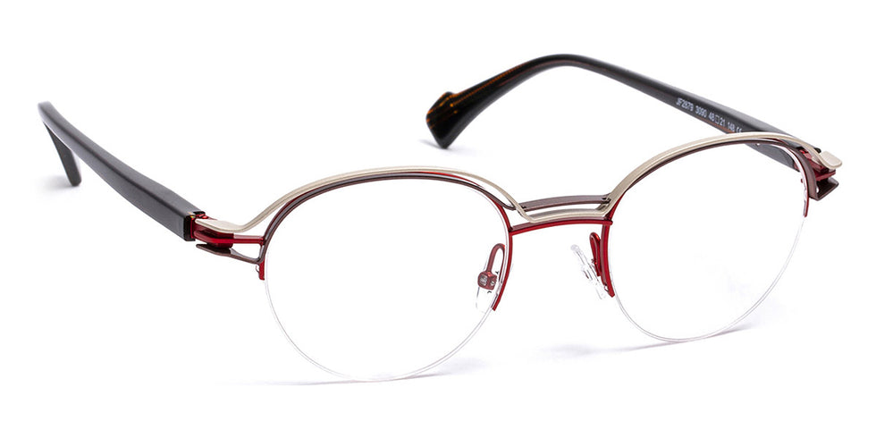 J.F. Rey® JF2879 JFR JF2879 3090 48 - 3090 Red/Silver/Hazelnut Eyeglasses