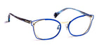 J.F. Rey® JF2887 JFR JF2887 2550 52 - 2550 Blue/Shiny Light Gold Eyeglasses