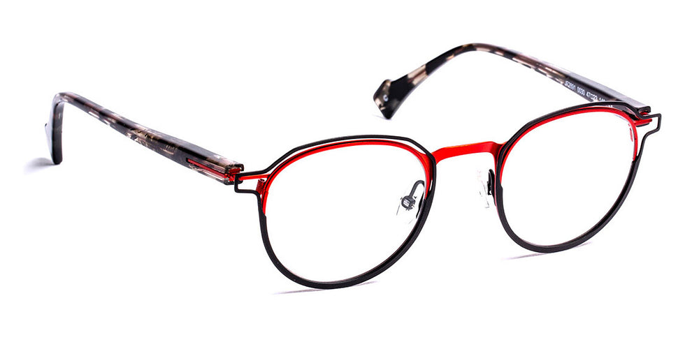 J.F. Rey® JF2891 JFR JF2891 0030 47 - 0030 Satined Black/Satined Red Eyeglasses