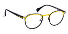 J.F. Rey® JF2891 JFR JF2891 0050 47 - 0050 Satined Black/Satined Yellow Eyeglasses