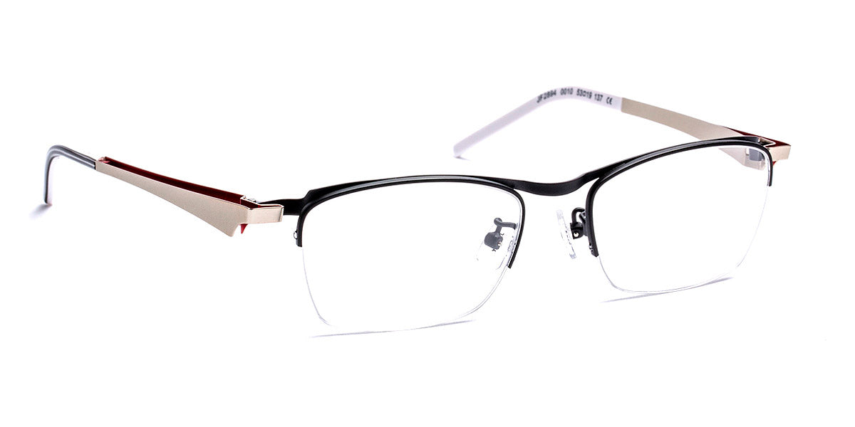 J.F. Rey® JF2894 JFR JF2894 0010 53 - 0010 Black/Silver/Red Eyeglasses