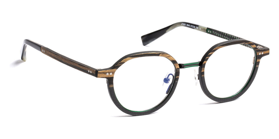 J.F. Rey® JF2901 JFR JF2901 9545 47 - 9545 Wood/Carbon/Brushed Green Eyeglasses