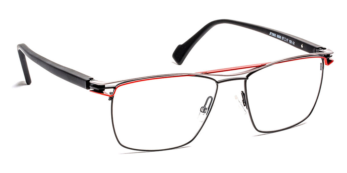 J.F. Rey® JF2905 JFR JF2905 0000 57 - 0000 Black/Ruthenium/Red Eyeglasses