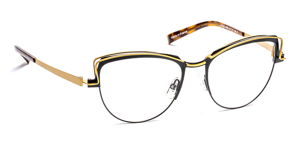 J.F. Rey® JF2932 JFR JF2932 0050 51 - 0050 Satin Black/Light Yellow Gold Eyeglasses