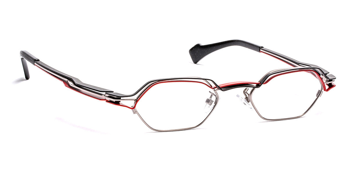J.F. Rey® JF2937 JFR JF2937 0200 48 - 0200 Shiny Ruthenium/Satin Black/Red Eyeglasses
