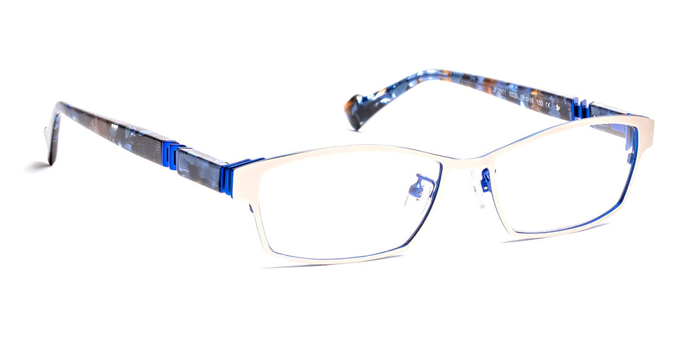 J.F. Rey® JF2951 JFR JF2951 1025 56 - 1025 Satin Silver/Blue Eyeglasses