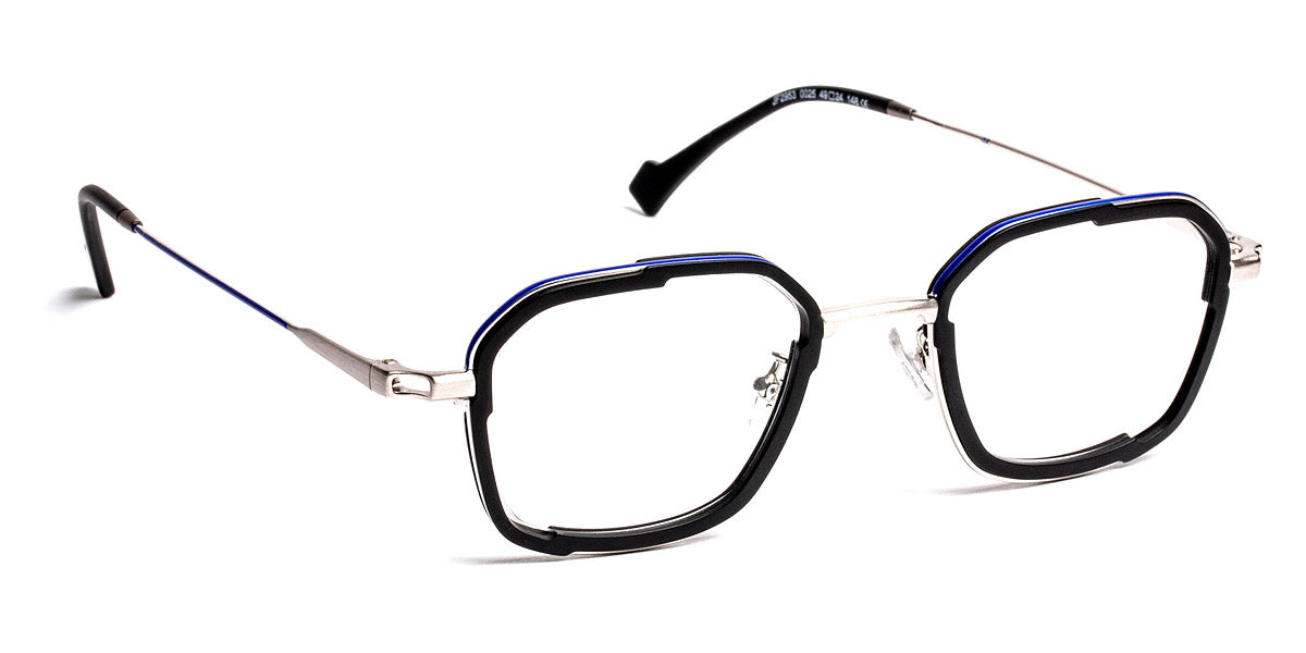 J.F. Rey® JF2953 JFR JF2953 0025 49 - 0025 Black/Klein Blue/Brushed Silver Eyeglasses