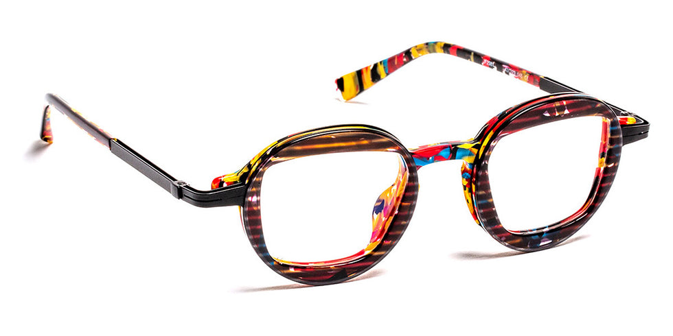 J.F. Rey® JF2981 JFR JF2981 0035 43 - 0035 Stripes Black/Red/Yellow Eyeglasses