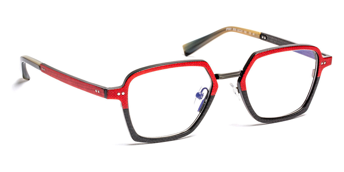 J.F. Rey® JF3001 JFR JF3001 3005 52 - 3005 Fiber Glasses Red/Carbon/Gunmetal Eyeglasses