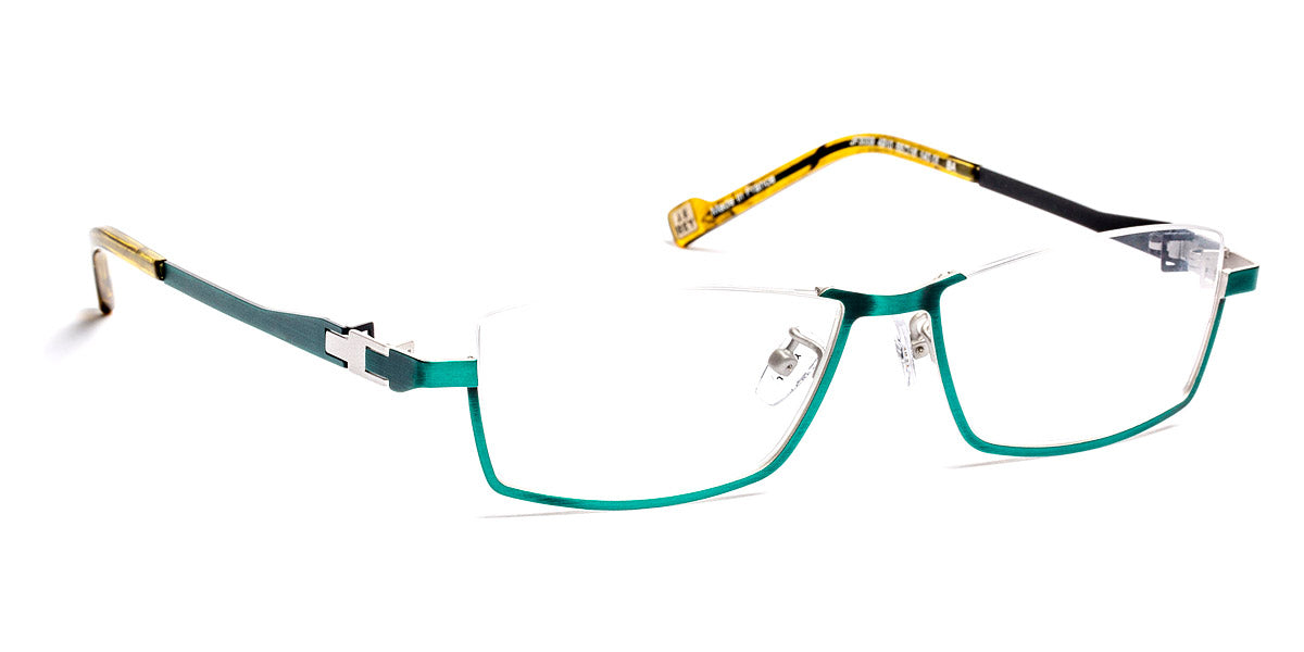 J.F. Rey® JF3009 JFR JF3009 4910 55 - 4910 Brushed Emeraude/Matte Silver Eyeglasses