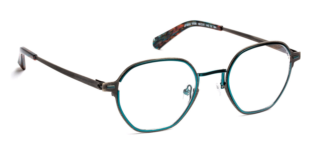 J.F. Rey® JF3022 JFR JF3022 0028 48 - 0028 Black Brushed/Blue Turquoise Eyeglasses