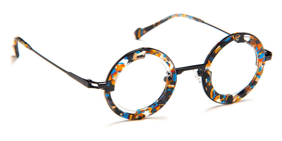 J.F. Rey® JF3024 JFR JF3024 0051 39 - 0051 Yellow and Blue Galaxy/Black Eyeglasses
