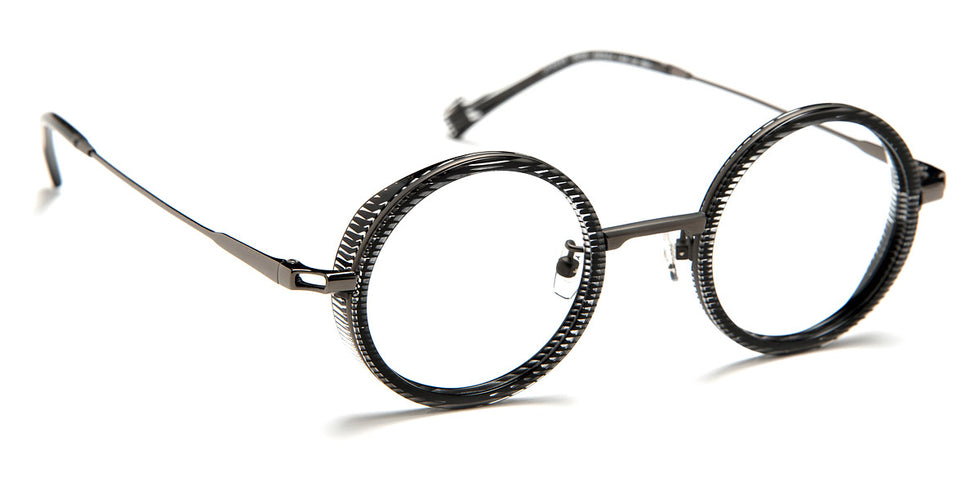 J.F. Rey® JF3025 JFR JF3025 0019 46 - 0019 Black and Crystal Striped/Gray Eyeglasses