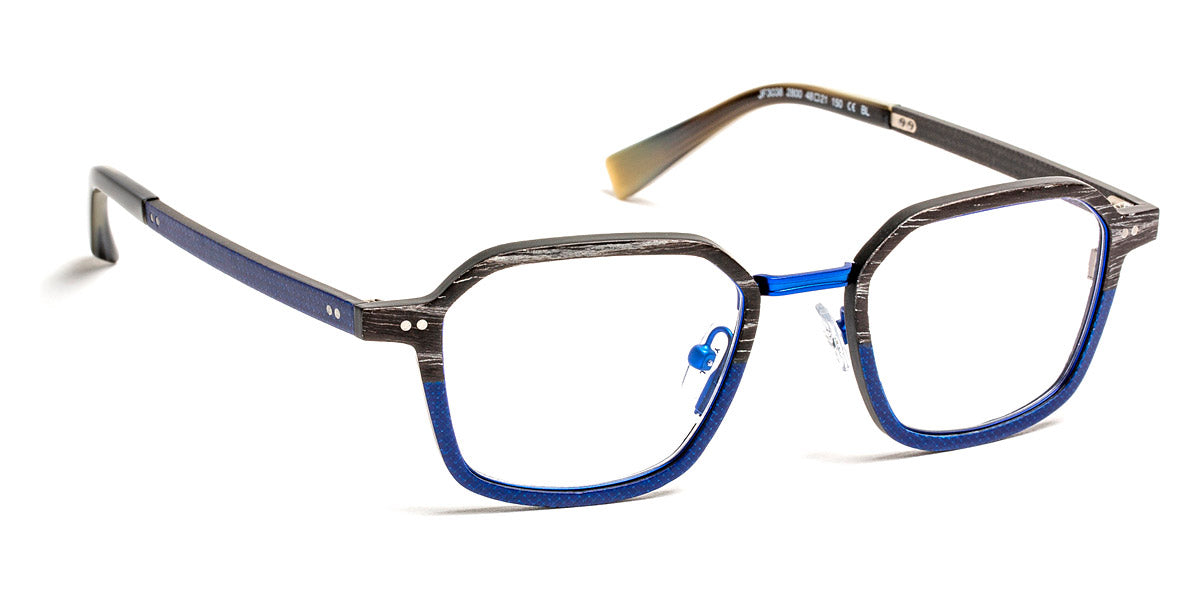 J.F. Rey® JF3038 JFR JF3038 2800 48 - 2800 Black Wood/Fiber Glasses Blue/Navy Eyeglasses