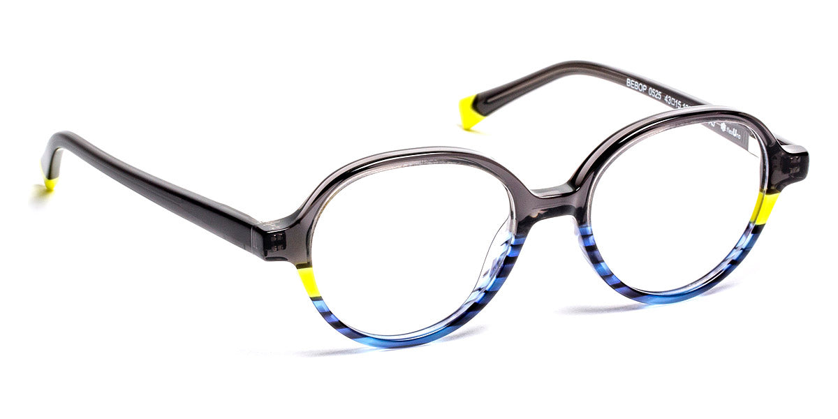J.F. Rey® Bebop JFR Bebop 0525 43 - 0525 Black/Yellow/Stripes Blue Eyeglasses