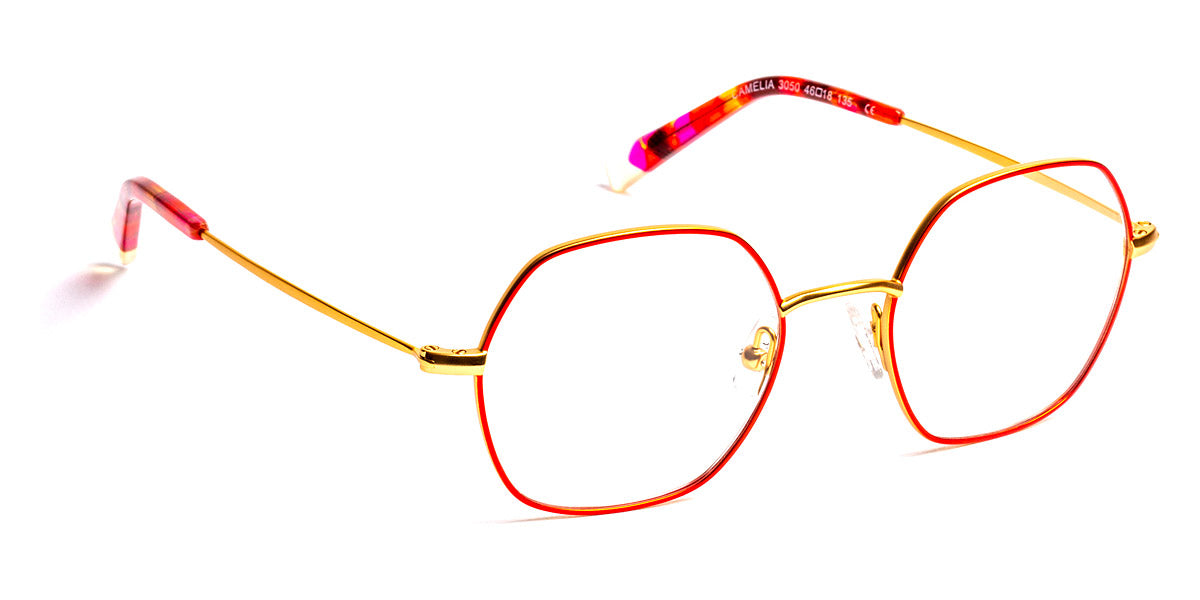J.F. Rey® Camelia JFR Camelia 3050 46 - 3050 Red/Satin Gold Eyeglasses