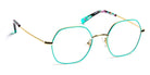 J.F. Rey® Camelia JFR Camelia 4050 46 - 4050 Green/Shiny Gold Eyeglasses