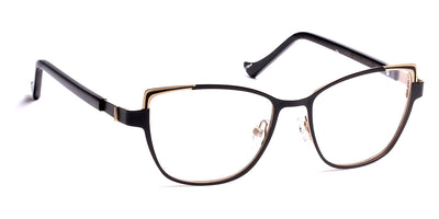 J.F. Rey® Lady JFR Lady 0055 51 - 0055 Satin Black/Shiny Gold Eyeglasses