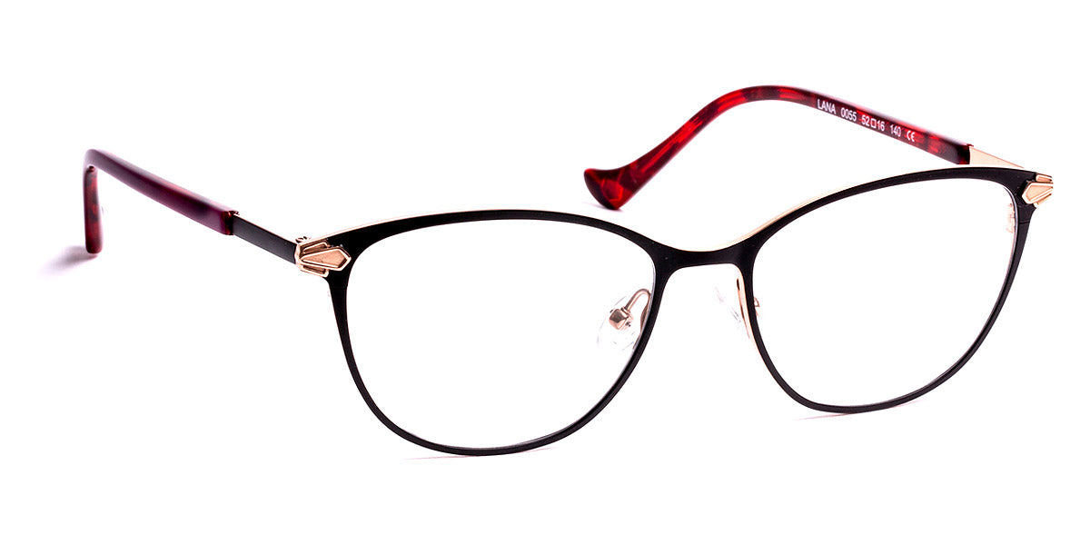 J.F. Rey® Lana JFR Lana 0055 52 - 0055 Satin Black/Pink Gold Eyeglasses