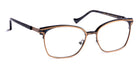 J.F. Rey® Litchi JFR Litchi 5520 53 - 5520 Brushed Bronze/Blue Shell Eyeglasses