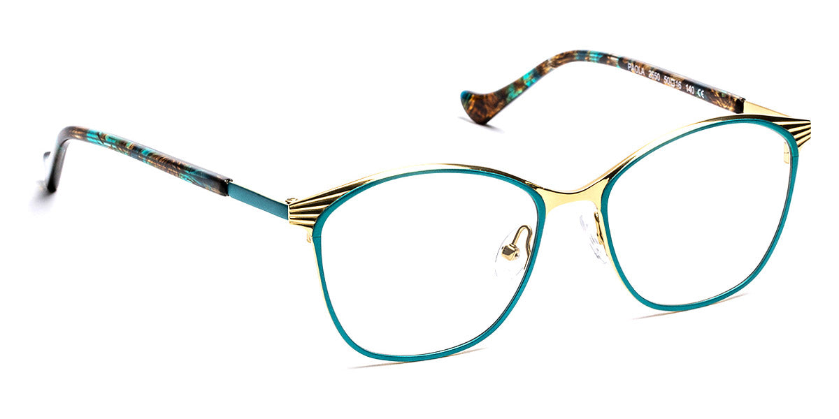 J.F. Rey® Paola JFR Paola 2550 50 - 2550 Green/Shiny Gold Eyeglasses