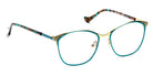 J.F. Rey® Paola JFR Paola 2550 50 - 2550 Green/Shiny Gold Eyeglasses