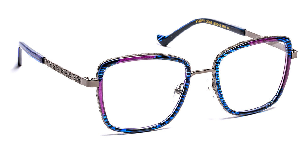 J.F. Rey® Poppy JFR Poppy 2009 50 - 2009 Stripes Blue/Purple/Shiny Gunmetal Eyeglasses