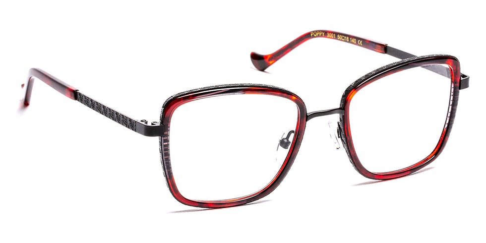 J.F. Rey® Poppy JFR Poppy 3001 50 - 3001 Demi Red/Satin Black Eyeglasses