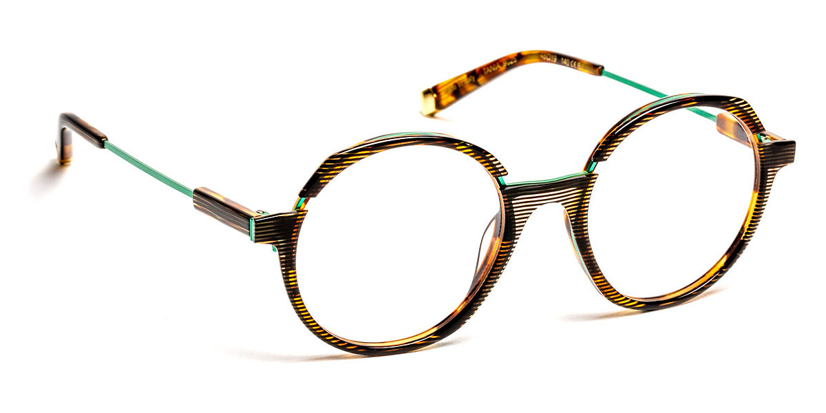 J.F. Rey® Tania JFR Tania 9025 48 - 9025 Brown and Black Striped/Mint Eyeglasses