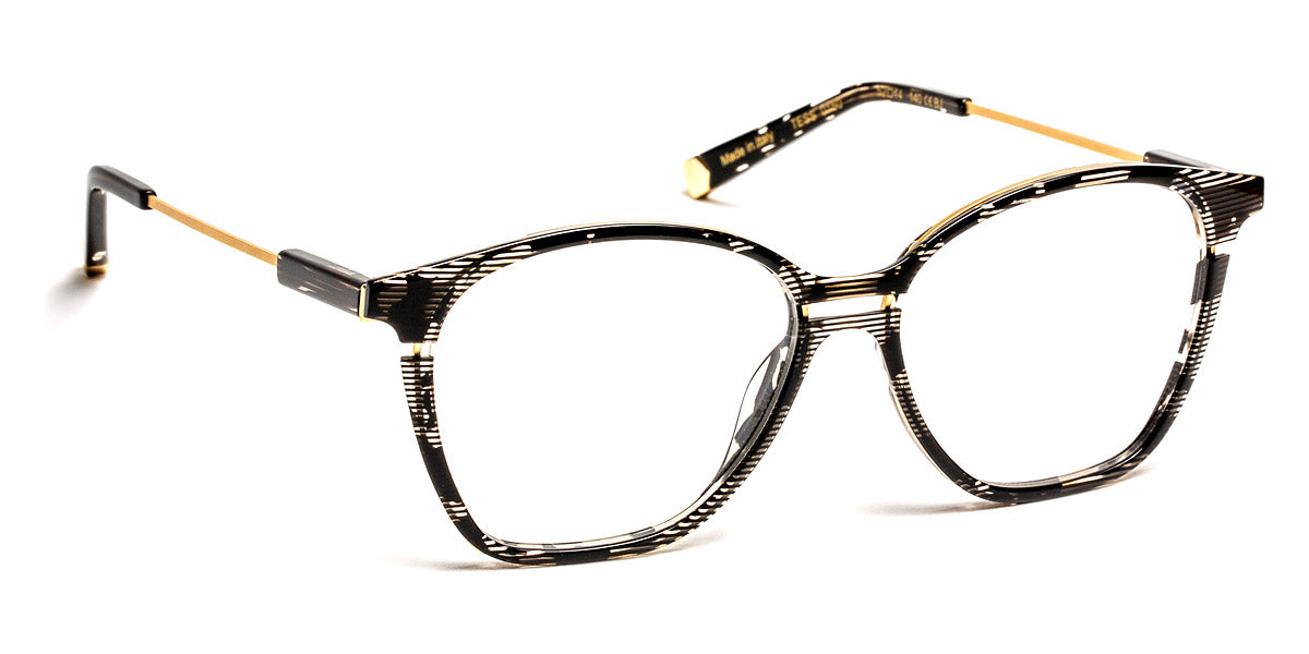 J.F. Rey® Tess JFR Tess 0150 52 - 0150 Black and Gray/Gold Eyeglasses