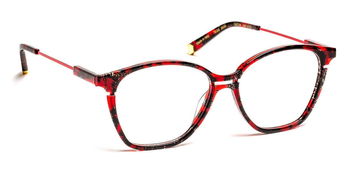 J.F. Rey® Tess JFR Tess 3035 52 - 3035 Black and Red/Red Eyeglasses
