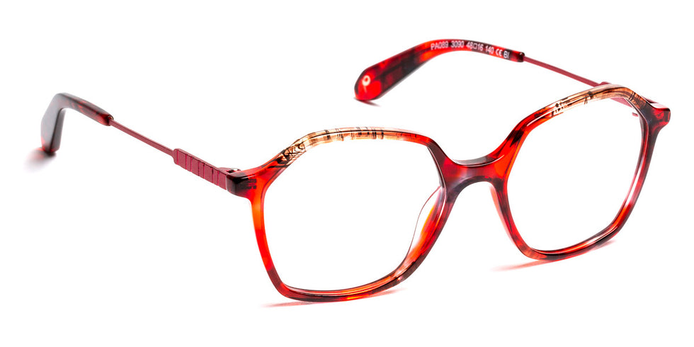 J.F. Rey® PA089 JFR PA089 3090 48 - 3090 Red/Tissue Brown/Burgundy Eyeglasses