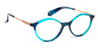 J.F. Rey® PA091 JFR PA091 2520 47 - 2520 Dark Blue/Turquoise/Gold Eyeglasses