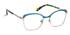 J.F. Rey® PM058 JFR PM058 2510 48 - 2510 Turquoise/Shiny Silver Eyeglasses