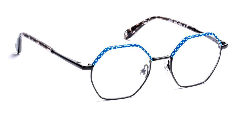 J.F. Rey® PM066 JFR PM066 0120 46 - 0120 Black/Spot Blue White Eyeglasses