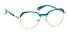 J.F. Rey® PM072 JFR PM072 2525 49 - 2525 Green/Turquoise/Satin Gold Eyeglasses
