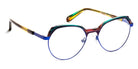 J.F. Rey® PM072 JFR PM072 7520 49 - 7520 Plum/Green/Navy Eyeglasses