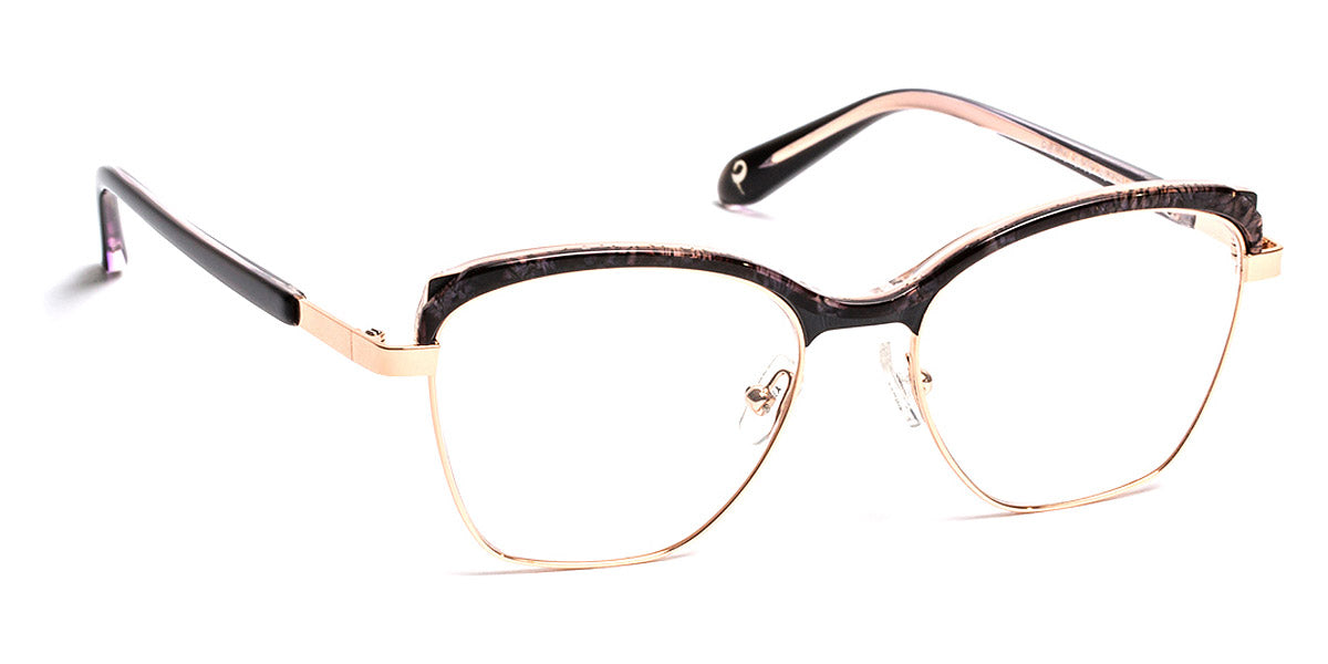 J.F. Rey® PM073 JFR PM073 0155 49 - 0155 Nice Black/Black/Pink Gold Eyeglasses
