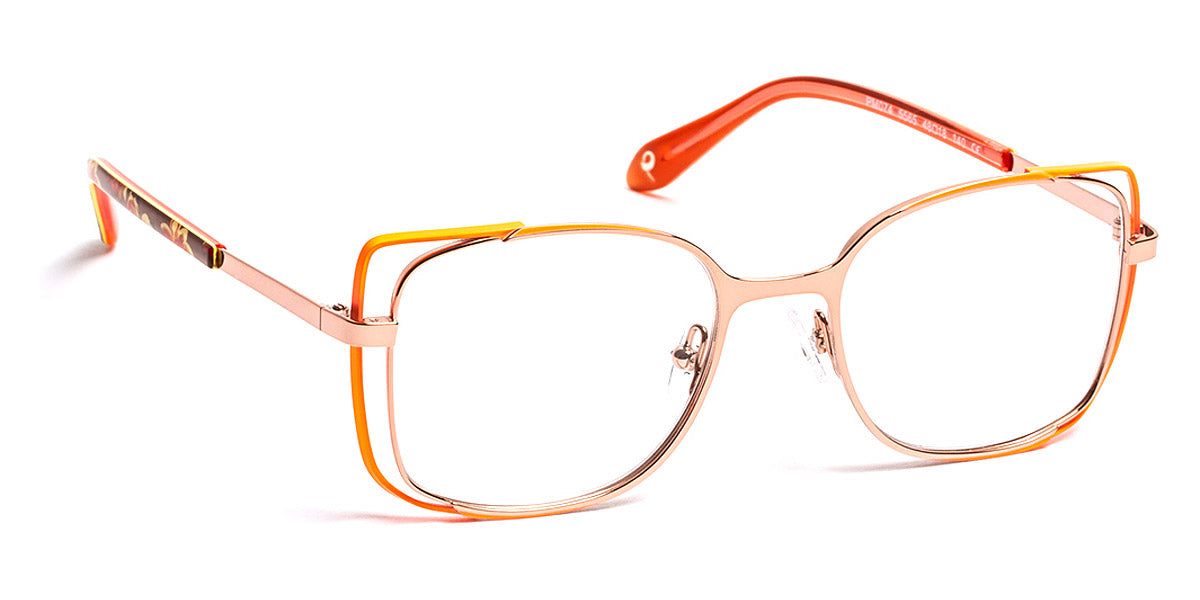 J.F. Rey® PM074 JFR PM074 5565 48 - 5565 Shiny Pink Gold/Neon Pink Eyeglasses