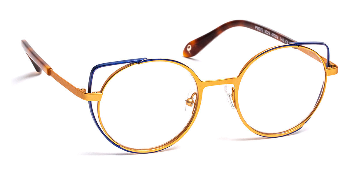 J.F. Rey® PM075 JFR PM075 5029 47 - 5029 Satin Gold Matte Blue Eyeglasses