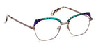 J.F. Rey® PM078 JFR PM078 0522 48 - 0522 Brushed Gunmetal/Turquoise/Blue Eyeglasses