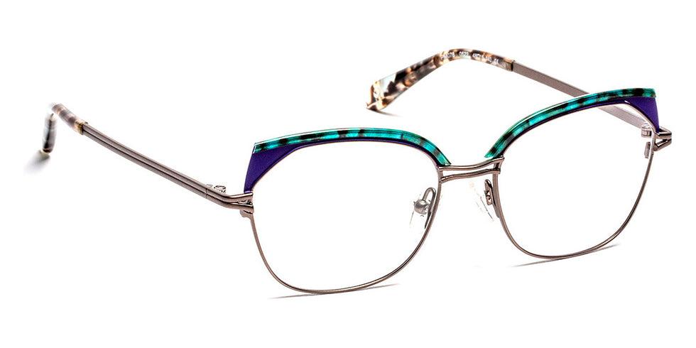 J.F. Rey® PM078 JFR PM078 0522 48 - 0522 Brushed Gunmetal/Turquoise/Blue Eyeglasses