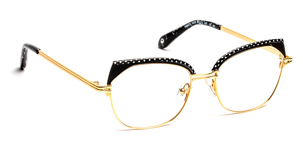 J.F. Rey® PM078 JFR PM078 5000 48 - 5000 Shiny Gold/Matte Black Eyeglasses