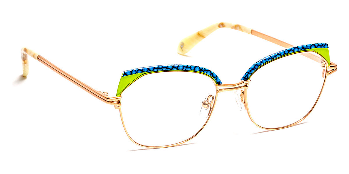 J.F. Rey® PM078 JFR PM078 5825 48 - 5825 Brushed Pink Gold/Blue/Green Eyeglasses